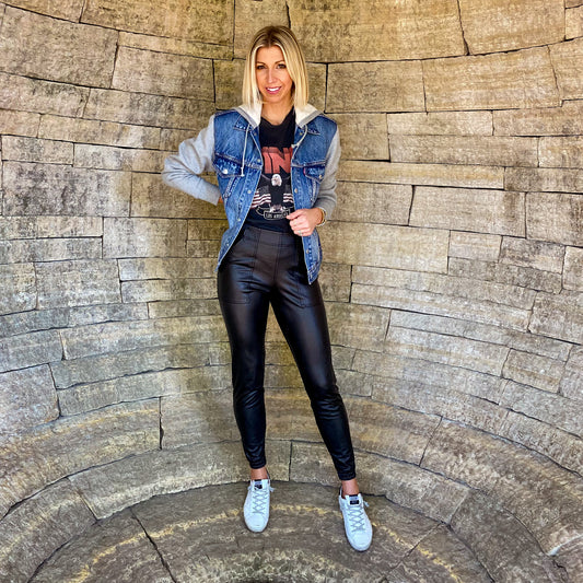 Ways To Wear Faux Leather Joggers For Fall